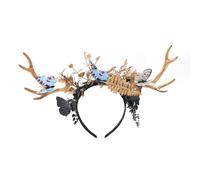 MCAOAL Diademas de astas de reno para Navidad, accesorios de fiesta festiva de Halloween, banda elástica de tela, decoración de disfraces para toda la familia, accesorios para la cabeza del festival