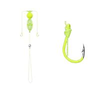 MCAOAL Jaula de cebos de moda, doble gancho, simulación, señuelos de pesca suaves, spinner para mejorar el éxito de la pesca, gancho flotante artificial carnívoro