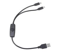 MCAOAL Multicable de carga multi USB, cable USB de carga 2 en 1, adaptador con interruptor para divisor tipo C