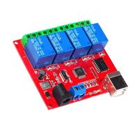 MCAOAL ULN2803 - Placa de relés USB de 4 canales, 5 V, 12 V, 24 V, controlador de conmutación inteligente para tareas de automatización de PC, controlador de relés de computadora
