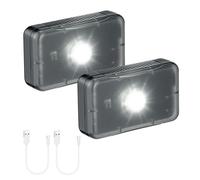 Mcbazel 2 Pack Luces LED Automáticas con Sensor, Luz Inalámbrica Recargable para Baúl de Moto, Maletero de Coche, Reposabrazos, Caja de Pesca y Camping, Luz Oculta,Negro