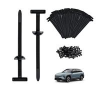Mcbazel 200 Piezas Brida Universal para Cables, Soporte Autoblocante Resistente a los Rayos UV, con Pasador y Botón, Corbatas de Cable para Automóviles, Construcción, Reparaciones [Negro]