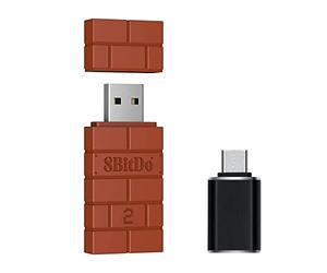 Mcbazel 8Bitdo - Adaptador inalámbrico USB 2 con Adaptador OTG, Accesorio para Switch OLED/Switch, Windows, Mac y Raspberry Pi Compatible con NS Switch 2/Xbox Series X&S/Xbox One/Switch Pro/PS5