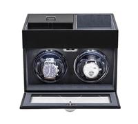Mcbazel Abridor Automático de Relojes Multifuncional para 2 Relojes, con Pantalla LED de Exhibición y Caja de Almacenamiento de Joyería con Motor Silencioso de 1 Modo de Rotación Negro/gery
