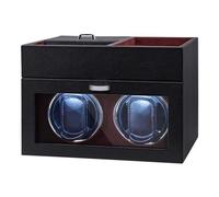 Mcbazel Abridor Automático de Relojes Multifuncional para 2 Relojes, con Pantalla LED de Exhibición y Caja de Almacenamiento de Joyería con Motor Silencioso de 1 Modo de Rotación - Color Rojo Vino