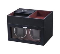 Mcbazel Abridor Automático de Relojes Multifuncional para 2 Relojes, con Pantalla LED de Exhibición y Caja de Almacenamiento de Joyería con Motor Silencioso de 1 Modo de Rotación - Color Rojo Vino