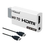 Mcbazel Adaptador Wii a HDMI con Cable HDMI de 1,5 m 1080P, Convertidor de Señal de Video y Audio Wii a 1080P Full HD con Jack de Audio Estéreo de 3,5 mm para Consola Wii, Monitor HDMI, HDTV y Proyect