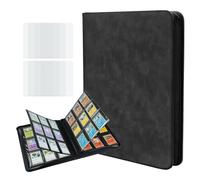Mcbazel Álbum de Cartas con 216 Ranuras para Cartas de Juego, 9 Bolsillos Soporte de Cartas Negro Álbum de Almacenamiento Duradero 3x4" para YuGiOh/MTG con 10 Fundas Protectores Rígidas