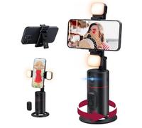 Mcbazel Automático Seguimiento Facial Selfie Stick Stand con 2 Selfie Light, Telefono Selfie Stick Stand con Rotatorio Automático de 360 Grados para