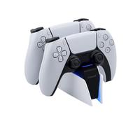 Mcbazel Base de Carga Doble para Mando PS5 DualSense y DualSense Edge | Carga 2 Mandos en 2,5 Horas, LED Rojo y Azul, Cable USB Incluido, Funciona con Consola, PC o Powerbank