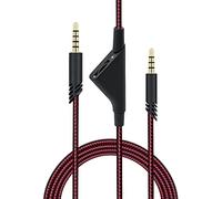 Mcbazel Cable auxiliar de audio de repuesto con control de volumen para auriculares para juegos Astro A10 / A30 / A40 PS5 / PS4 / Xbox One/Xbox Series S/X/PC/Smartphone - Rojo 2M