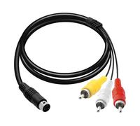 Mcbazel Cable AV para Sega Mega Drive Genesis 2 y 3, Cable Compuesto RCA de 1,8 m/6 Pies, Compatible con Conector de 9 Pines de Sega Genesis 2/3