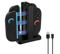 Mcbazel Cargador Magnético para Nintendo Switch 2 JoyCon, Estación de Carga Rápida para 4 Mandos con Indicadores LED