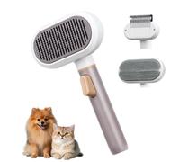 Mcbazel Cepillo 3 en 1 para Perros y Gatos, Autolimpiante con un Clic, Cabezales Intercambiables, Quitapelos con Dientes de Acero Inoxidable, Cepillo Desenredante y Masajeador para Pelo Largo y Corto