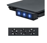 Mcbazel Control de temperatura automático externo inteligente Enfriador de ventilador de 3 ventiladores para consola de juegos Slim PS4 (NO para PS4 o PS4 Pro)