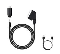 Mcbazel Convertidor SCART a HDMI, Adaptador de Vídeo y Audio con Interruptor 720p/1080p para Reproductor DVD, VHS, Receptor y Consola a TV o Monitor - Incluye Cable de Alimentación USB