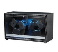 Mcbazel Enrollador Automático de Relojes para 6 Relojes con Luz LED, Motor Ultra-Silencioso Cajas Giratorias 4 Modos de Rotación, Alimentación USB DC Watch Winder de hasta 45 mm