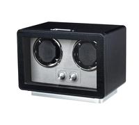 Mcbazel Enrollador de relojes automáticos, caja de doble reloj con luz LED, motor súper silencioso, regalo para hombre/mujer, color negro