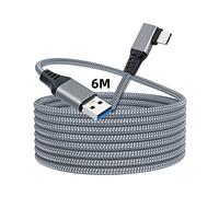 Mcbazel Link Cable Tipo-C a USB3.0 Quest Cable de transferencia de datos de 6m de ángulo recto trenzado de carga rápida para dispositivos