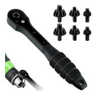 Mcbazel Llave Mandril Taladro, 2 en 1 Llave de Trinquete, Llave Universal de Doble Cabezal con 6 Mandriles, Compatible con Taladros Eléctricos y la Mayoría de las Herramientas Eléctricas