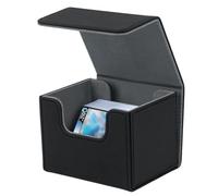 Mcbazel MTG Deck Box 100 - Caja de Baraja para Más de 100 Tarjetas, Soporte de Baraja TCG, Almacenamiento de Piel Sintética [Negro]