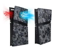 Mcbazel Panel lateral de repuesto con cubierta de fachada y ventilador de ranura de refrigeración para PS5 Pro Digital Edition - Camuflaje (no compatible con PS5/Slim)