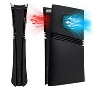 Mcbazel Placas Frontale para PS5 Pro, Panel Lateral Protector a Prueba de Polvo con Rejilla de Ventilación para PS5 Pro Digital Edition Consola - Negro (No Compatible con PS5 Slim/PS5)