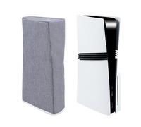 Mcbazel Playstation 5 Pro Funda Antipolvo, PS5 Pro Consola Juegos Funda Vertical Protectora de Tela de Poliéster Catiónico con Corte para Consola Playstation 5 Pro Disc y Digital - Gris