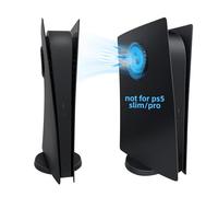 Mcbazel PS5 Consola de la Cubierta con Ranuras de Aire de refrigeración de reemplazo de la Placa Frontal para la Consola de PlayStation 5 Digital Edition- Negro(No para PS5 Slim)