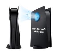 Mcbazel PS5 Console Faceplate Cover with Cooling Air Slots Replacement Faceplate for PlayStation 5 Disc Edition Console Anti Scratch Dustproof PS5 Plates - Black(No para PS5 Slim/Pro)