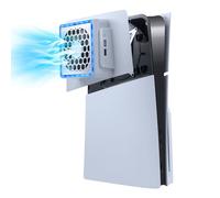 Mcbazel PS5 Slim Placa Lateral Ventilador de Refrigeración con Luz RGB, Ventilador de Enfriamiento Ajustable de 3 Velocidades para Disipación de Calor, Accesorio con USB Extras(No para PS5/PS5 Pro)