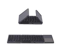 Mcbazel Teclado Bluetooth Plegable,Teclado Inalámbrico Portátil Ultra Delgado con Teclado Numérico, Compatible con Mac, iOS, Android, Windows