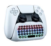 Mcbazel Teclado Inalámbrico para Mando PS5/PS5 Edge, Chatpad Bluetooth 3.0 para Gamepad con Altavoz Integrado y Conector de Audio de 3,5 mm, con Iluminación RGB