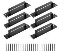 McBlast 6 Pcs Tirador Puerta Corredera, Tiradores de Puertas de Granero, Tirador Puerta Exterior Interiores, Manijas de Puertas Correderas Negras para Armarios Garaje de Madera Jardín(200 mm)