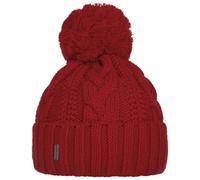 McBURN Gorro con Pompón Giant Mujer - Made in Italy de Invierno Sombreros pompón Punto Vuelta, Forro, Forro otoño/Invierno - Talla única Rojo