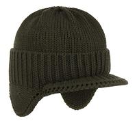 McBURN Gorro con Visera Dinder Mujer/Hombre - Made in Italy de Invierno Beanie Lana Hombre Forro, Forro otoño/Invierno - L/XL (58-61 cm) Verde Oliva