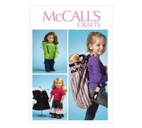 McCall Pattern Company M6854 Ropa para mu eca de 18 pulgadas, accesorios y plantilla de costura para portabeb s, talla nica
