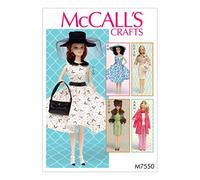 MCCALL 's Patterns MCCALL Pattern 7550 OS, Ropa y Accesorios para 11 1/2 "muñeca, Multi Color
