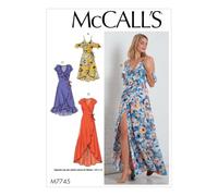 McCalls 7745 (A5) - Patrones de costura para vestidos de mujer (tallas 6-14)