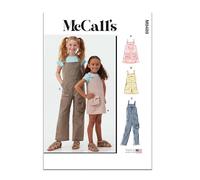 McCall's Children's Girls' Pinafore and Overalls Paquete de Patrones de Costura, código de diseño M8489, Papel, Multicolor, 7-8-10-12-14