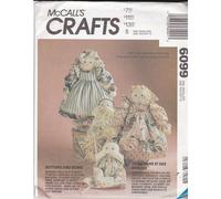 McCall's Crafts Pattern 6099 ~ Botones y lazos Country Novedad Cabello Muρecas y Bebιs