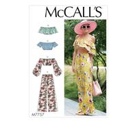 McCall's Patrón de costura M7757 – Tops y pantalones – Papel liso, color negro – Tallas XS/M/L