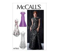 McCall's M7865E5 Women's Floor-Length Evening Dress Sewing Patterns, Sizes 14-22 M7865, McCalls, MCCALL, Patrón de Costura, Plantilla, Papel, Beige, 14, 16, 18, 20, 22