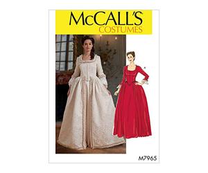 McCall's M7965E5 Women's Victorian Costume Dress and Jacket Sewing Pattern, Sizes 14-22 McCalls-M7965E5 Disfraz de Mujer, Papel, Blanco, varias tallas