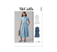 MCCALLS M8553H5 - Patrón de costura para vestido de mujer con mangas y variaciones de longitud H5 (6-8-10-12-14)