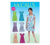 McCall's Patrón MC7079 Vestidos para niñas, Tallas, Algodón, Gris, GRL (7-8-10-12-14)