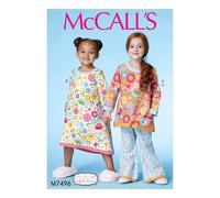 McCalls Pattern M7496 Conjunto de camisσn y pijama para niρas, talla 2-5