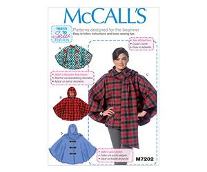 McCall's Patterns 7202 Y,Ponchos de señora,Tallas XSM(4-6)-SML(8-10)-Med(12-14), Y (XS-S-M) US