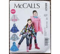 McCall's Patterns M6431 Ponchos para niρos/niρas talla CZ (MED-LRG-XLG)
