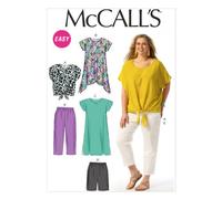 McCall's Patterns Patrón de Vestido de Mujer, algodón, Blanco Roto, KK (26W-28W-30W-32W)